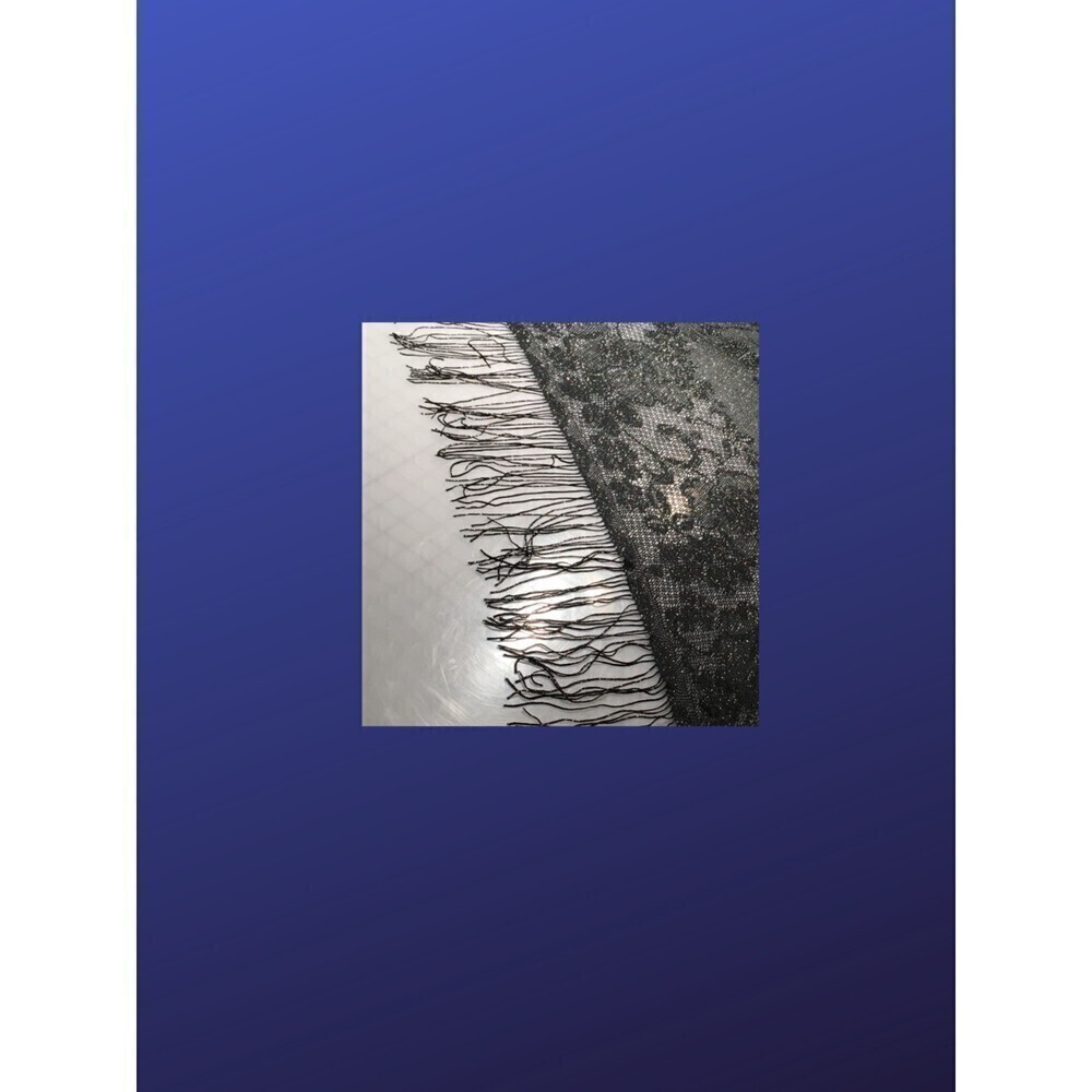 Unbranded Shawl Wrap, Triangle With Fringe, Silve… - image 5